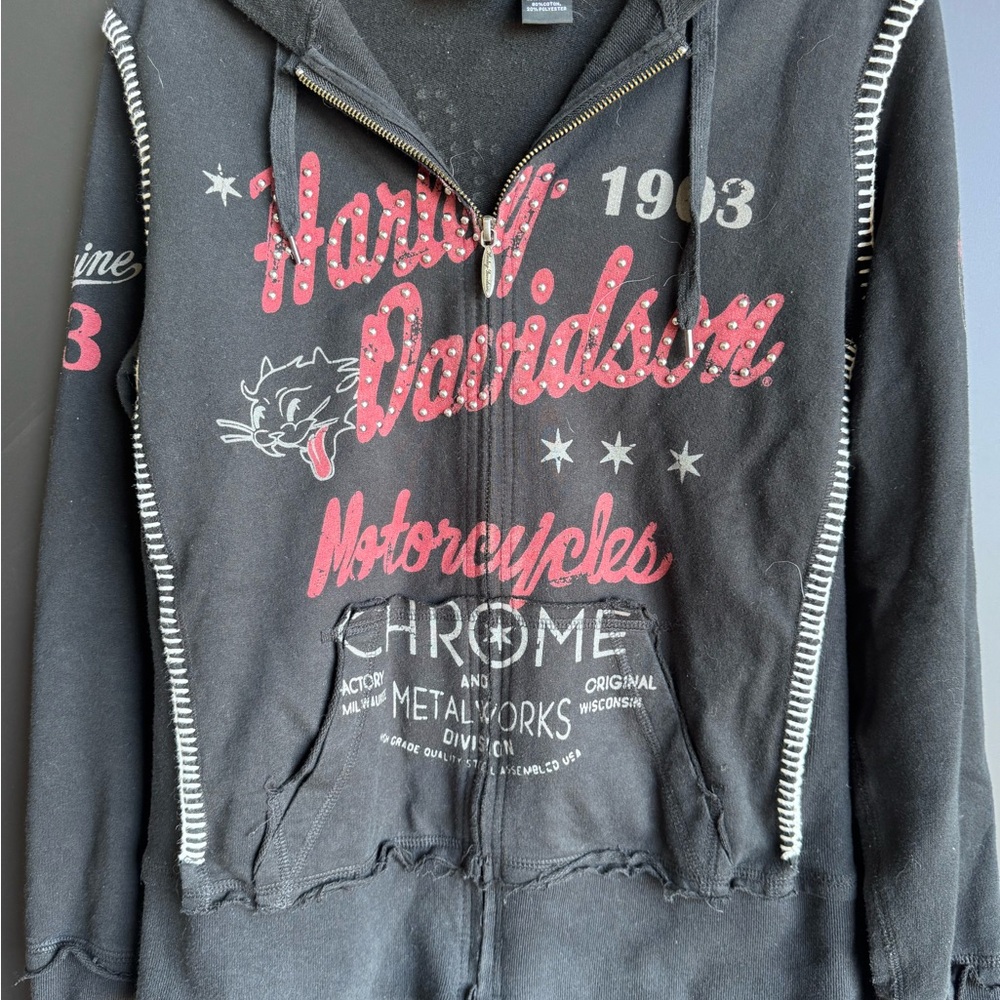 Harley-Davidson Black Graphic Hoodie Long Sleeve